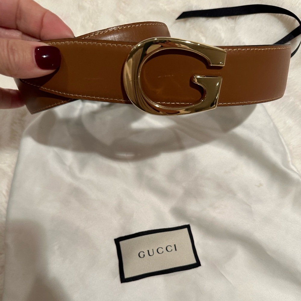 💫  Gucci reversible belt black- cognac